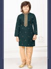Green Colour MAGNET Poly Digital Print Work Kids Latest Kurta Pajama Collection MG-04